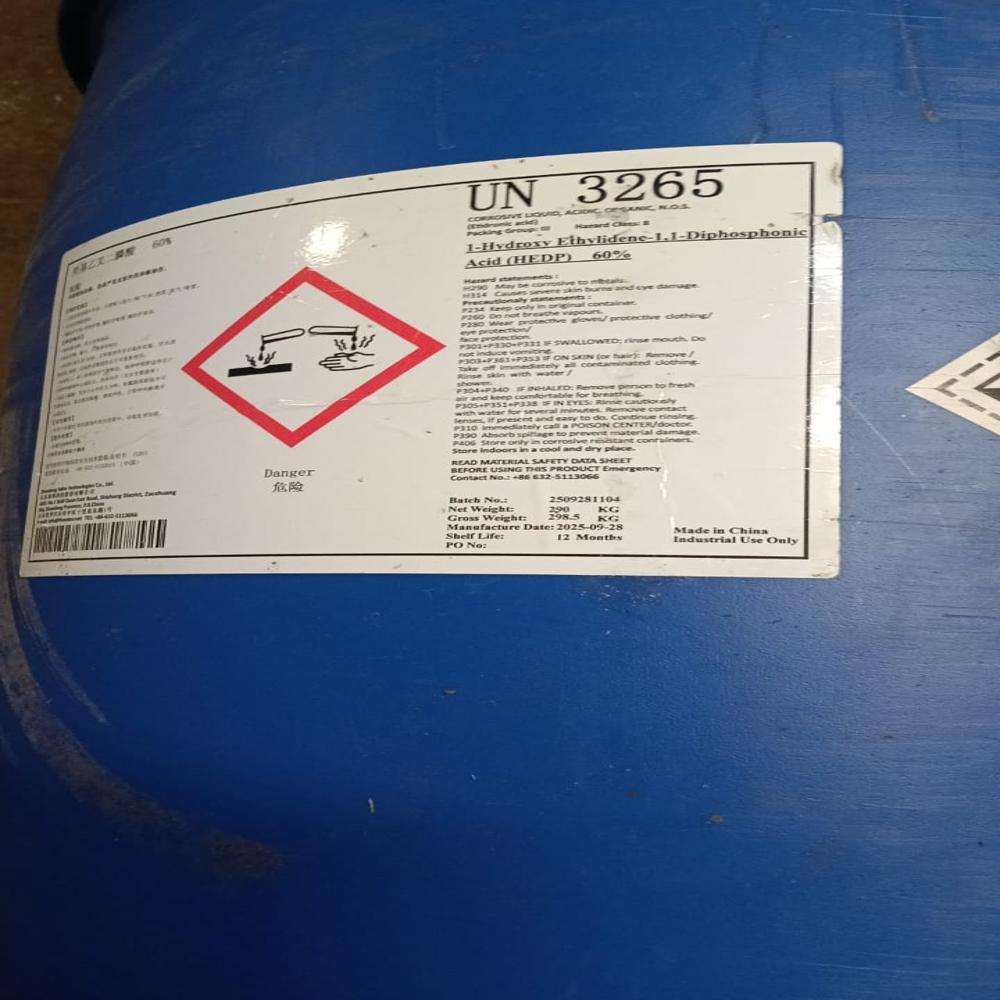 HEDP 60% (1-HYDROXY ETHYLIDENE-1, 1-DIPHOSPHONIC ACID 