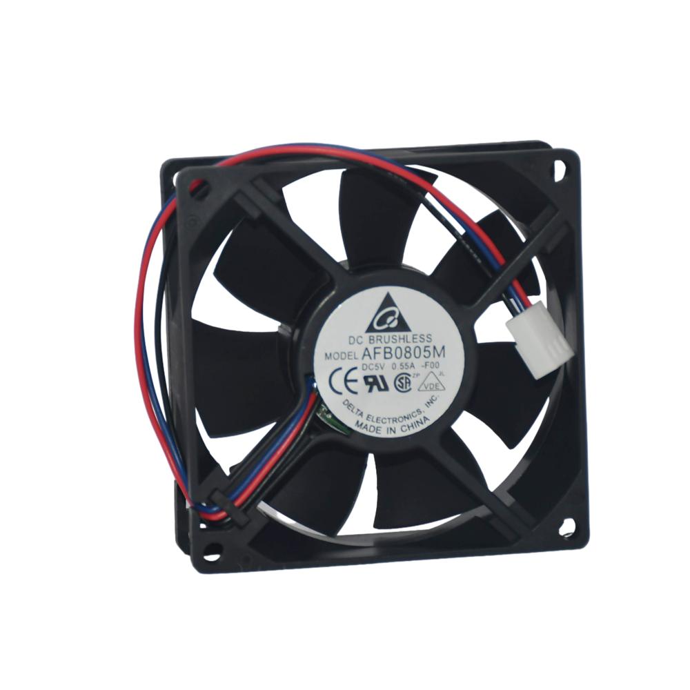 DELTA AFB0805M 5V DC 0.55A Inverter Fan Double Ball Bearing 3000rpm Speed Plastic 8025mm Cooling Fan