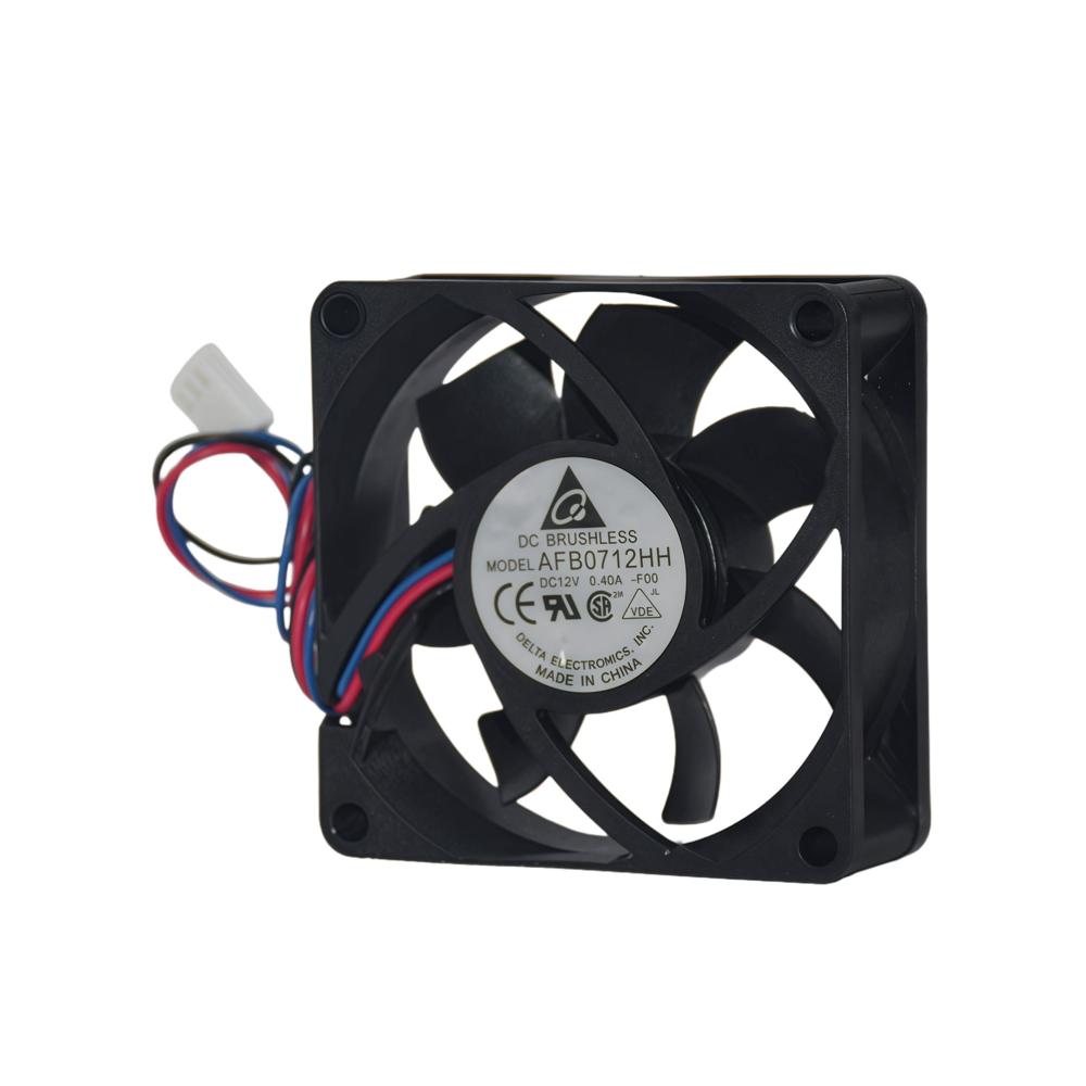 Delta AFB0712HH 12V DC 0.40A 7025mm Flow Fan Ball Bearing Plastic Blades Electric Power Cooling Fan