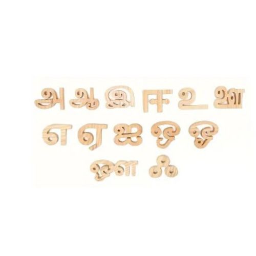 Wooden Tamil Alphabets Educational Learning