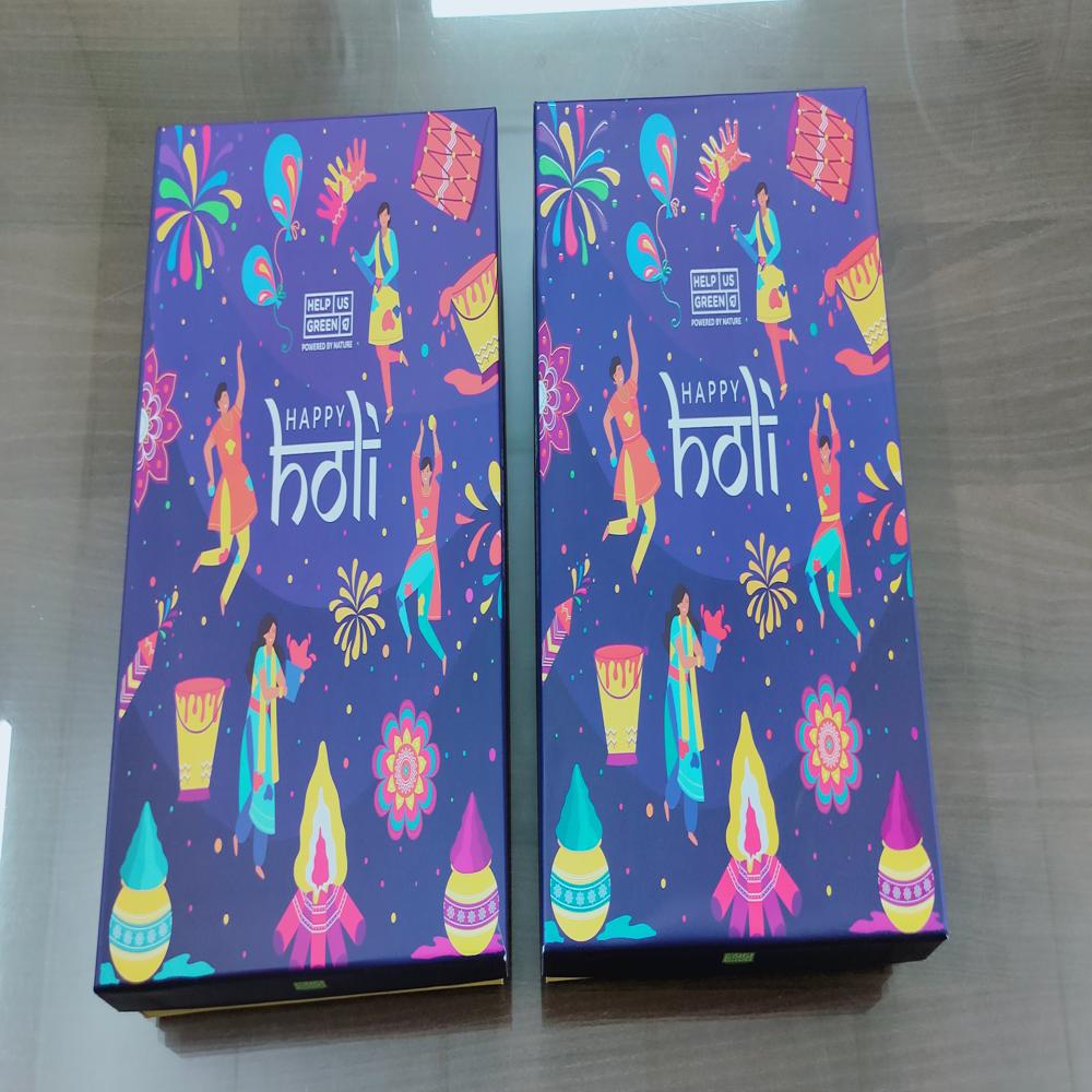 Holi Color Packaging Box - Finishing: Glossy Lamination