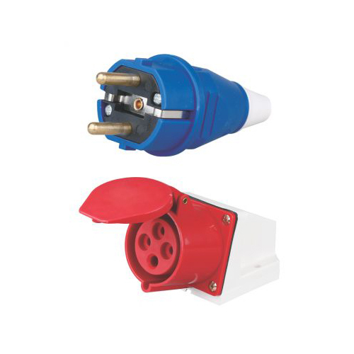 Industrial Plug And Socket - Color: Blue & Red