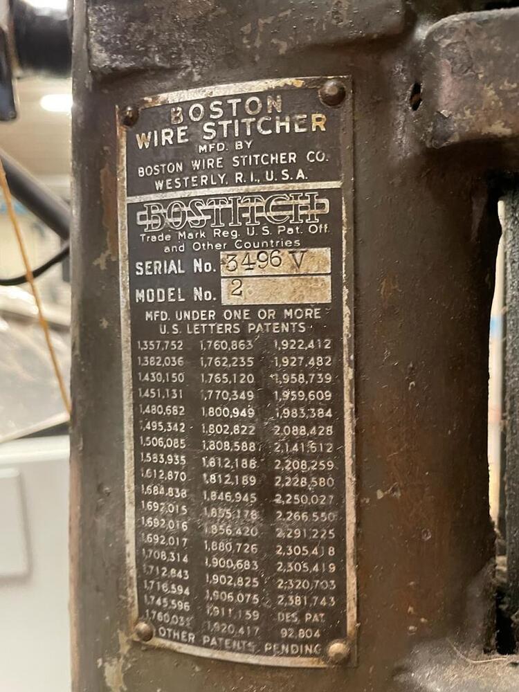 Boston Wier Stitching Machine