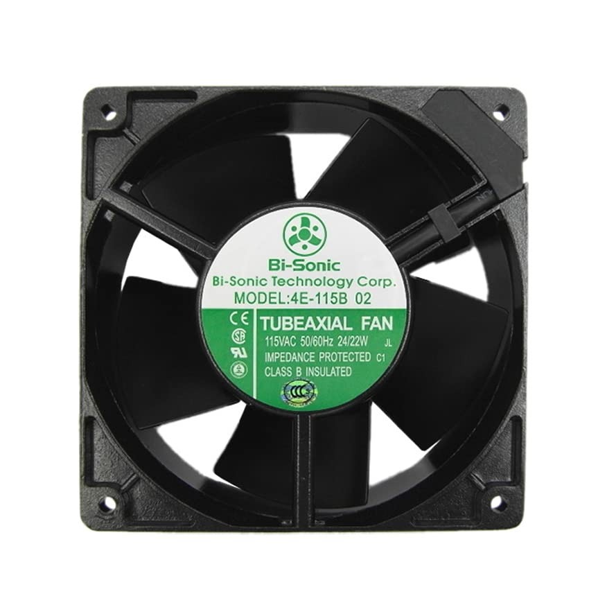 Bi-Sonic 4E-115B 02 115V 24W 12038mm METAL Cabinet Square Industrial Axial Cooling Fan 