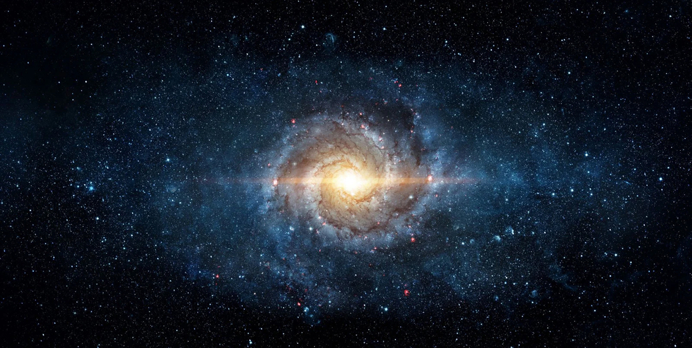 Spiral Galaxy With Glowing Core - Pattern: Printed