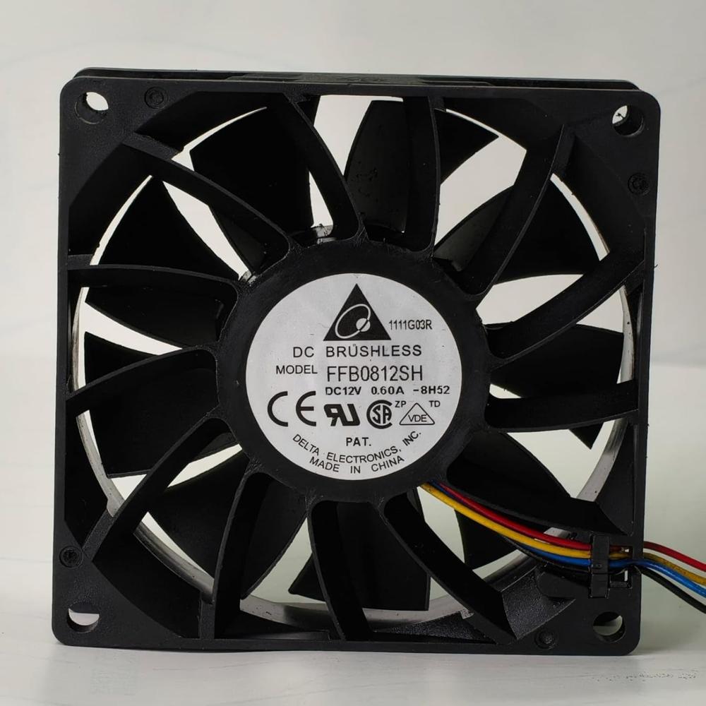Delta Ffb0812sh 12v Dc 0.60a 8025mm Plastic Ball Bearing Industrial Axial Cooling Fan - Color: Black