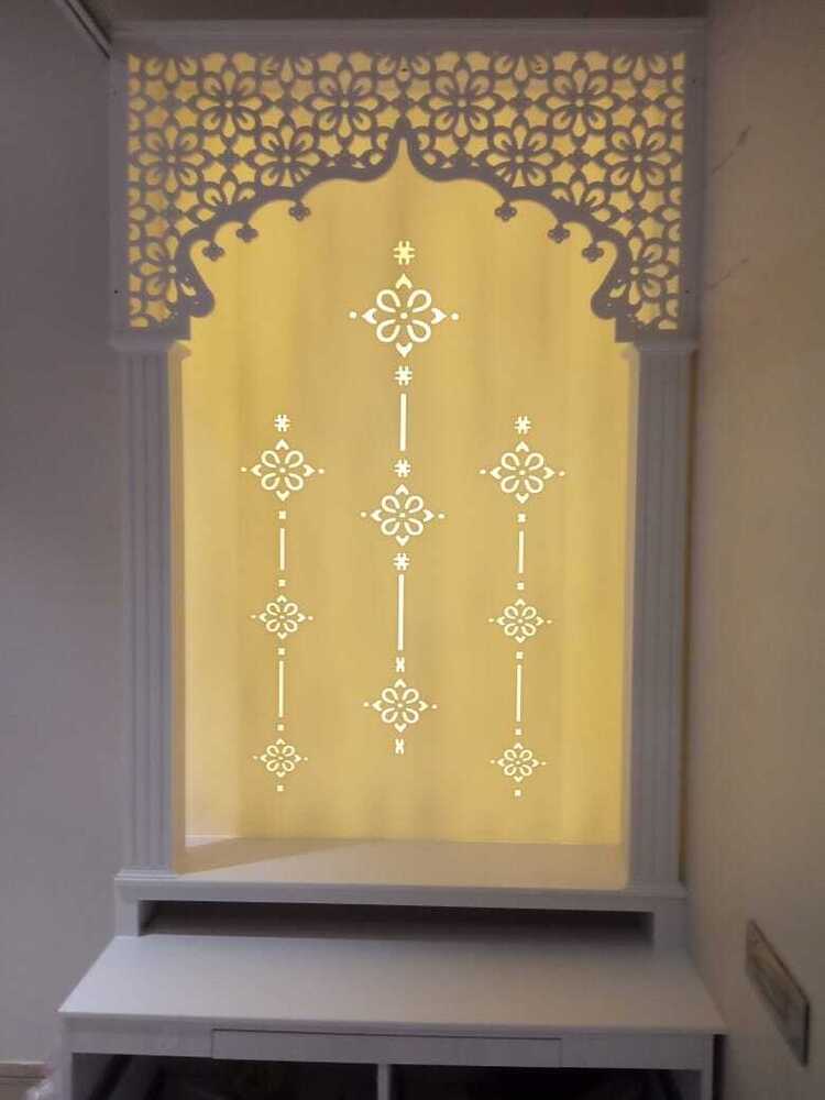 Stone Mandir Engraving Service - Color: White