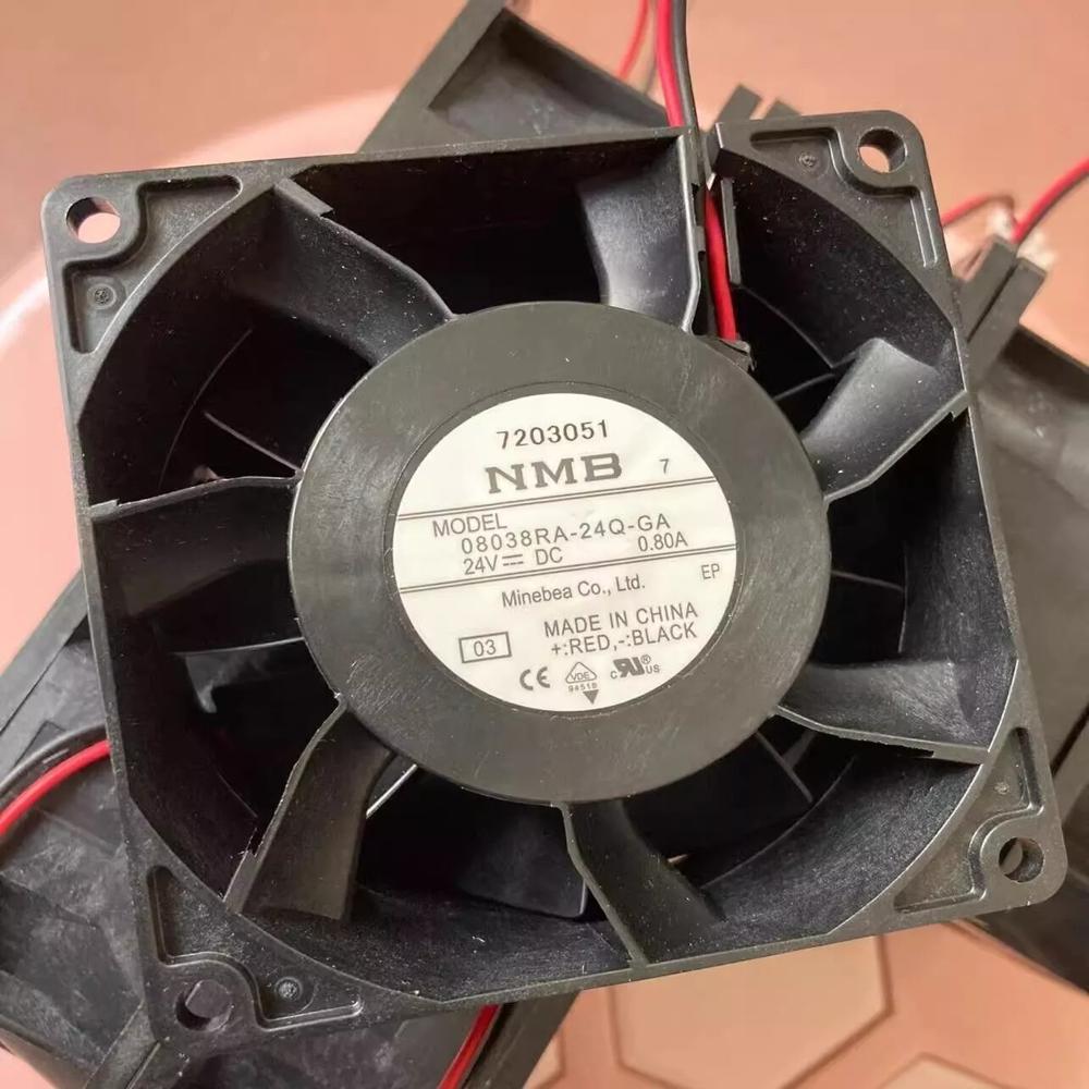 NMB 08038RA-24Q-GA 8038mm DC 24V 0.80A 8CM 2-Wire Ball Bearing Inverter Industrial Axial Cooling Fan