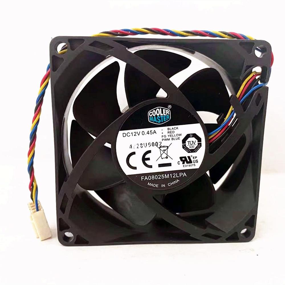 COOLER MASTER FA08025M12LPA 12V DC 0.45A 8025mm 4-pin Ball Bearing Industrial Axial Cooling Fan