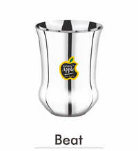Green Apple Premium Stainless Steel Beat Drinking Glass - 300ml, High-gloss Mirror Finish, Grade 304, Rust-proof Tableware For Hotels & Home - Capacity: 300 Milliliter (ml)