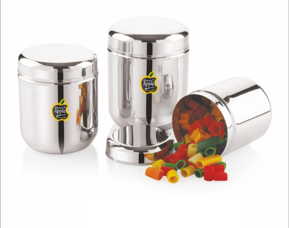 Premium Stainless Steel Russian Canister (S.S. Coil) | Kitchen Storage Containers by Green Apple | Wholesale