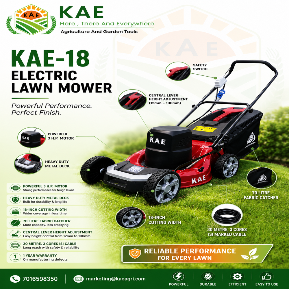 Electric Grass Cutting Machine - Cutting Width: 18 Inch (In)