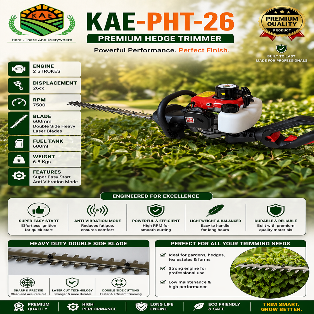 Kae Petrol Hedge Trimmer - Blade Length: 600 Millimeter (Mm)