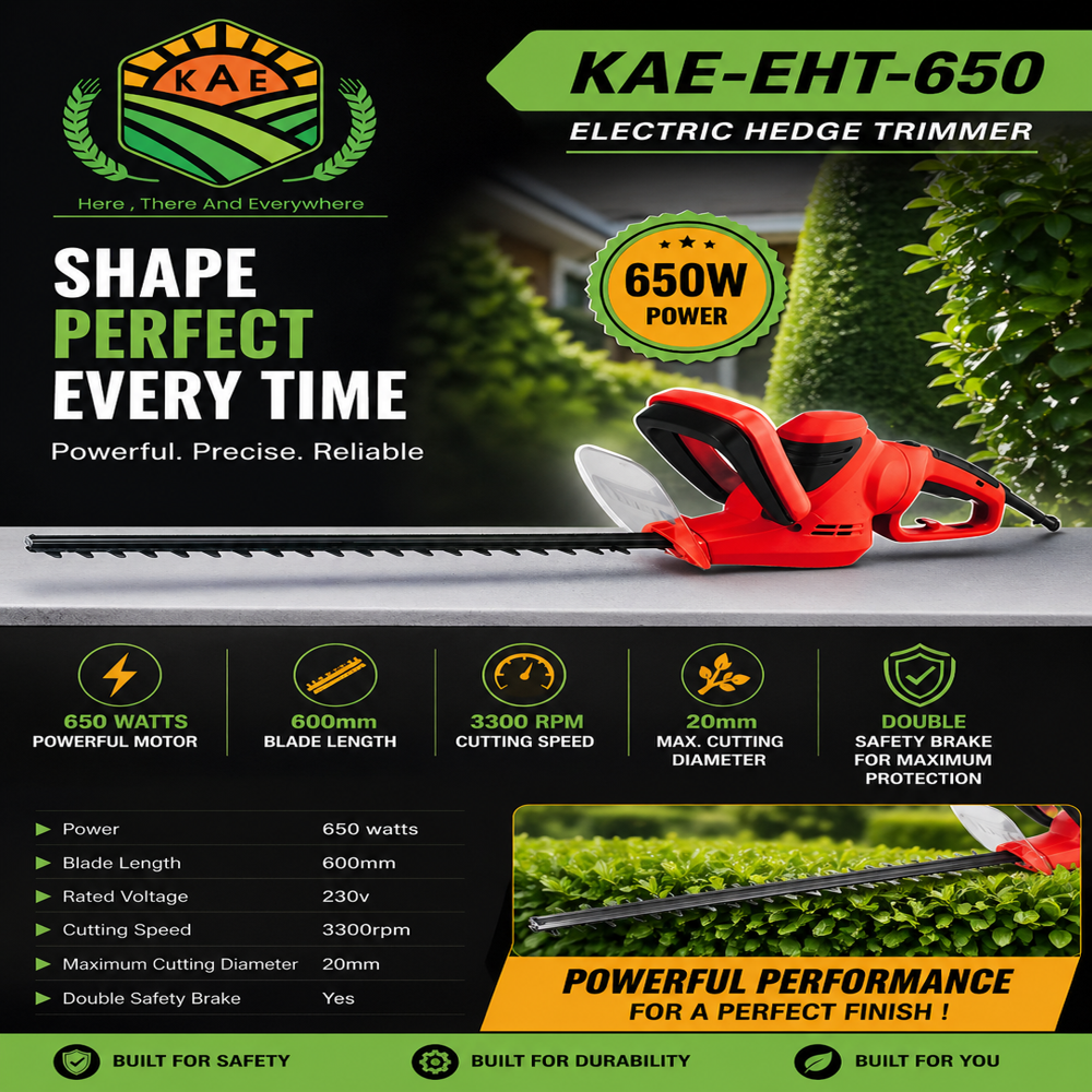 500 W Electric Hedge Trimmer - Dimension (L*W*H): 3/4 Inch Inch (In)