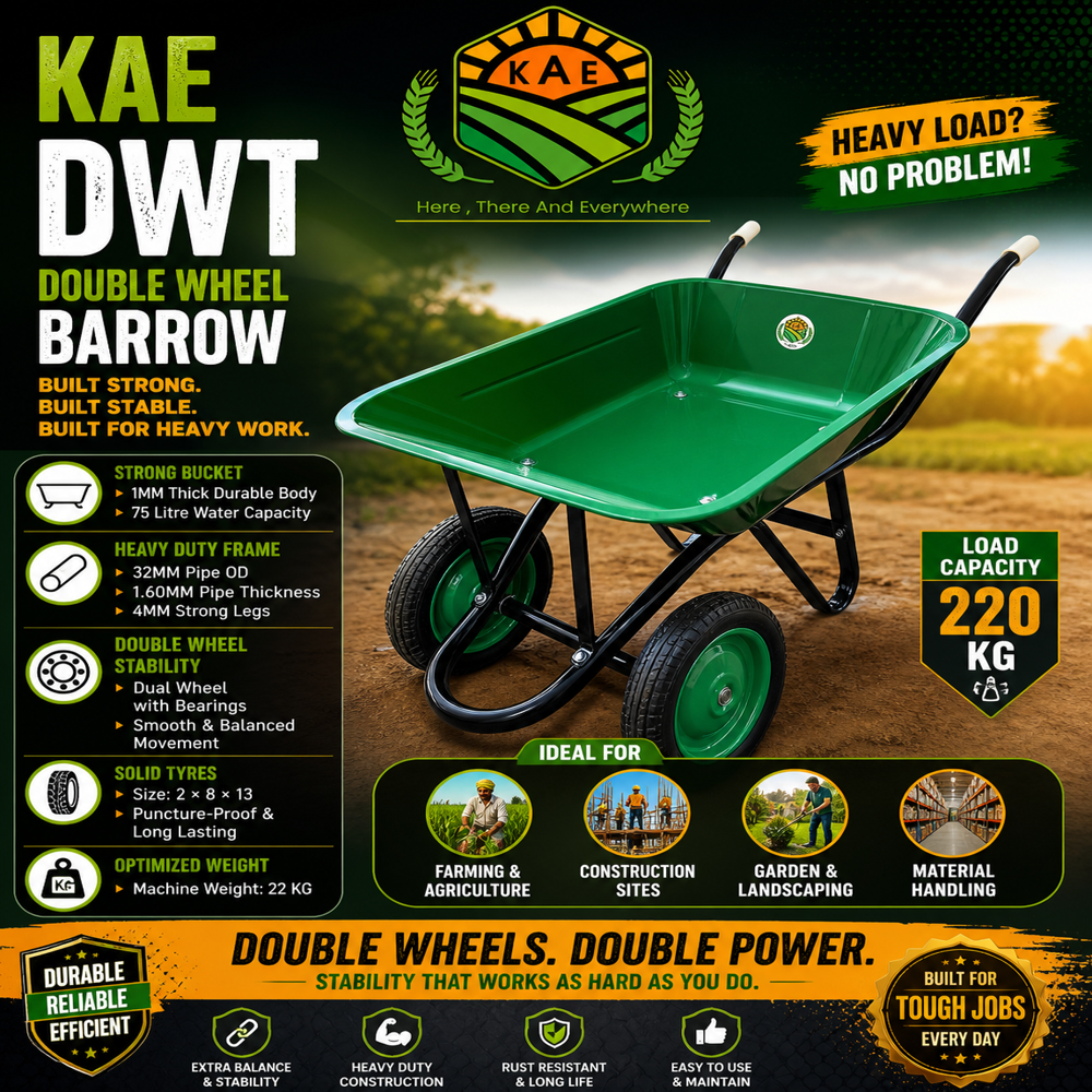200 Kg Hand Wheelbarrow Trolley - Color: Green