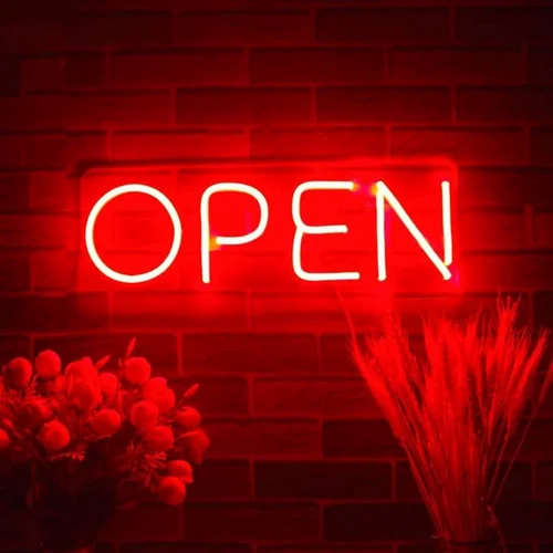 Open Neon Sign Board