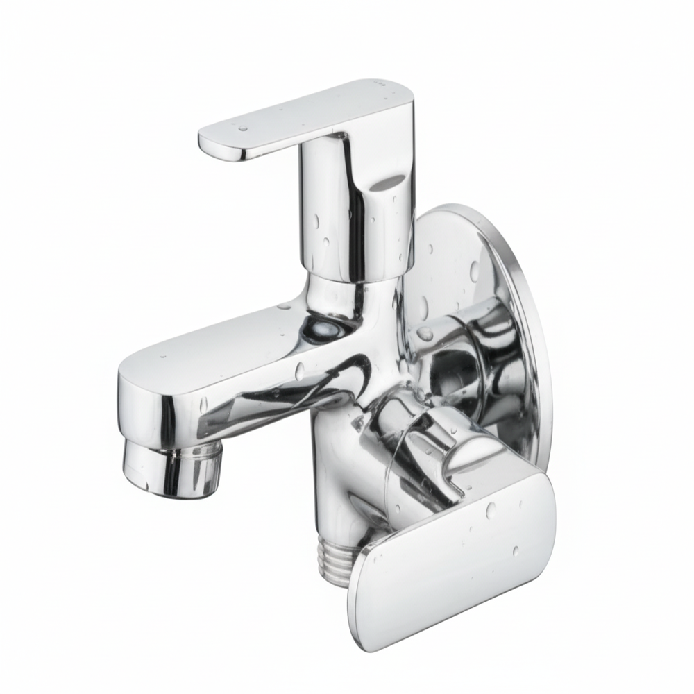 Raz-1512 Razor Brass 2 In 1 Bib Cock - Color: Silver