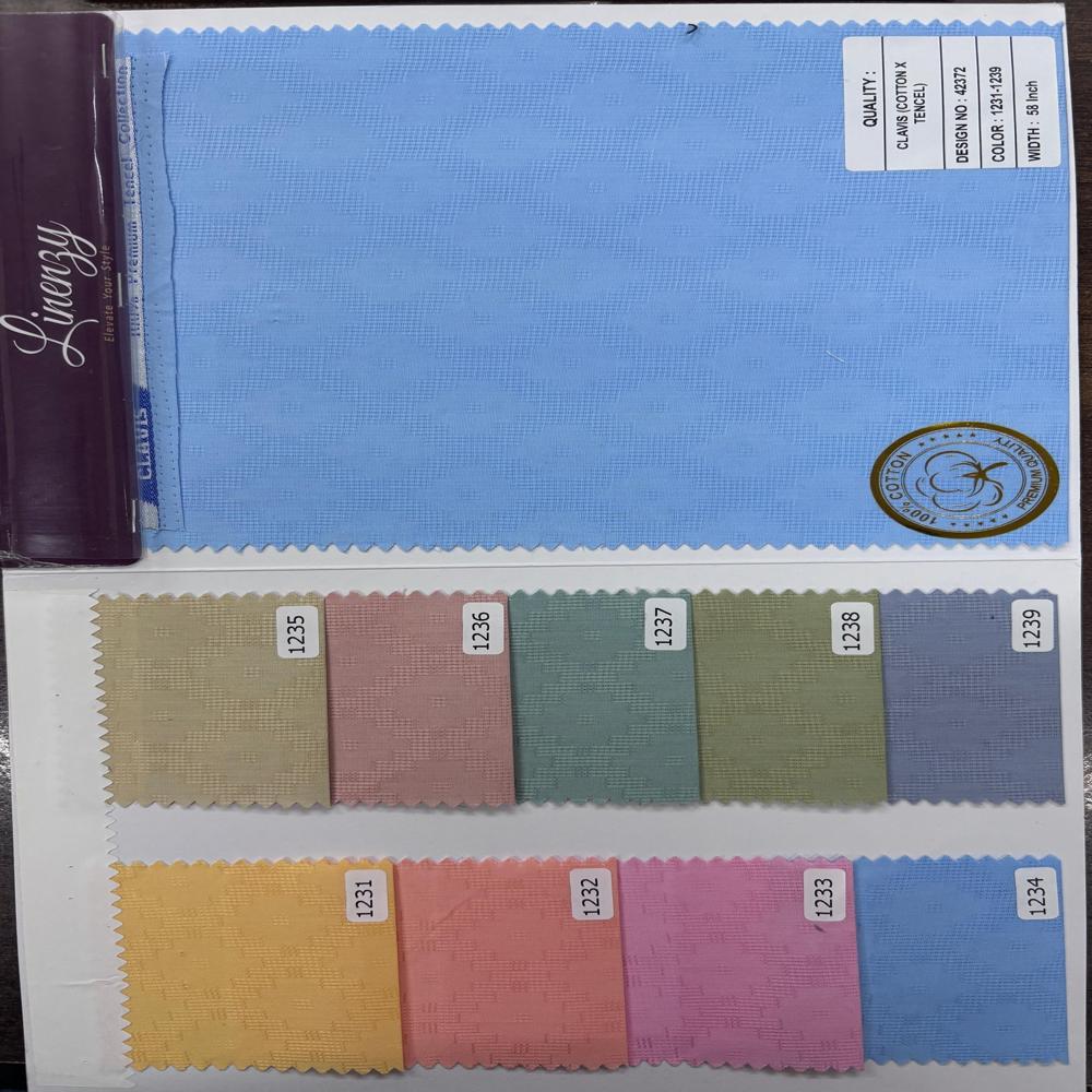 COTTON LINEN DOBBY SHIRTING FABRIC