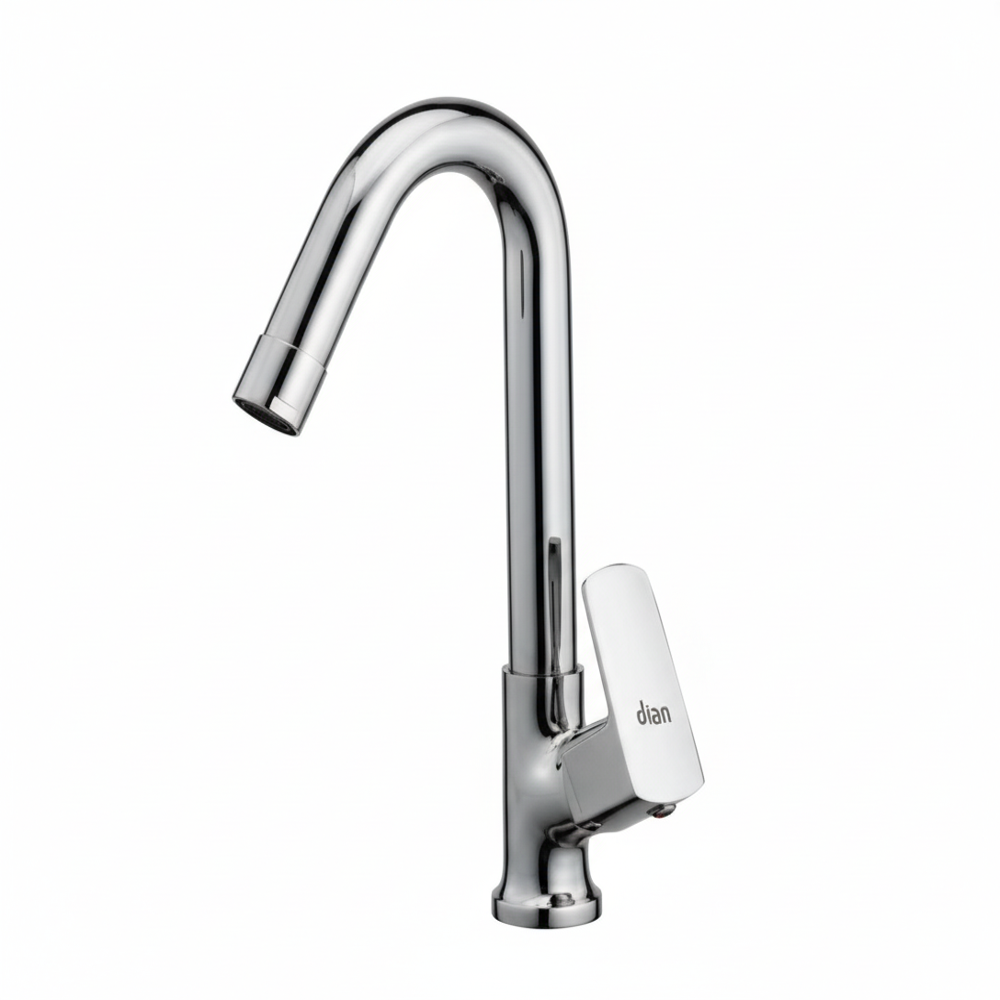 Kub-3105 Kubix Brass Swan Neck - Color: Silver