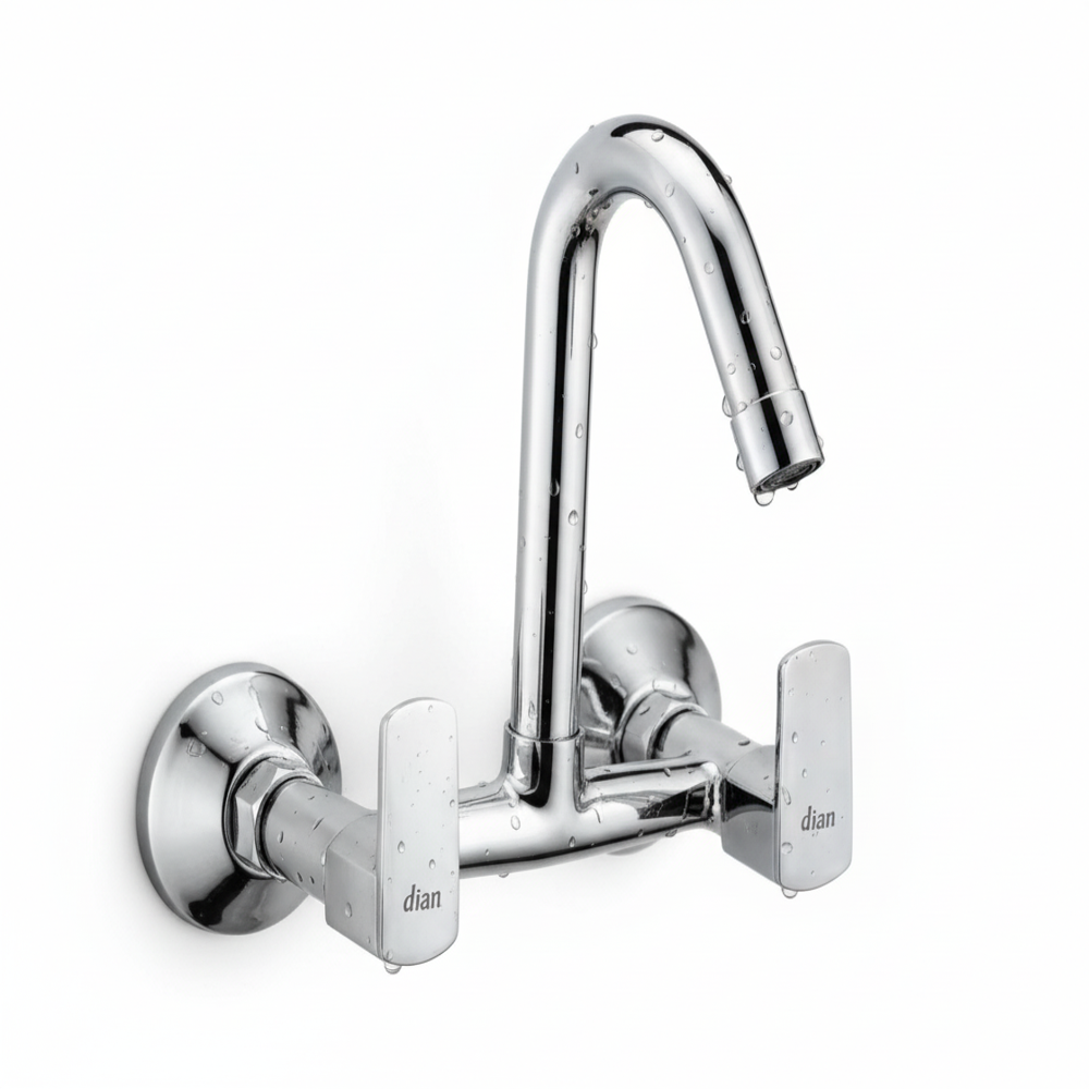 Kub-3114 Kubix Brass Sink Mixer - Color: Silver
