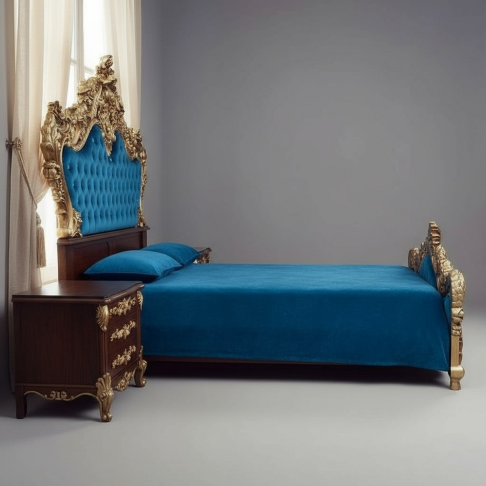 Beautifully Handcrafted Wooden Teak-wood (Bed)