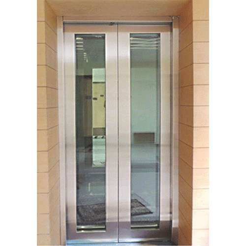 Center Opening Glass Door Passenger Elevator - Material: Stainless Steel