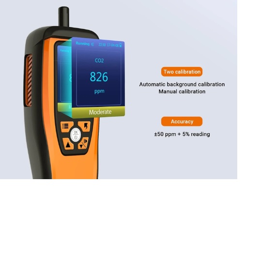 Handheld Indoor Air Quality Monitor - Color: Black /White
