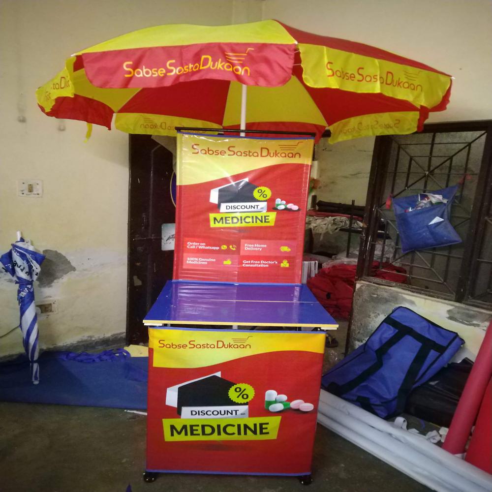 Cross Canopy Promotional Table - Color: Multi Color