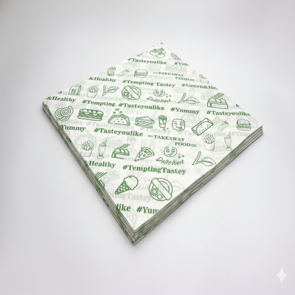 Printed Food Grade Ink One Side Coated butter Paper Veg Green