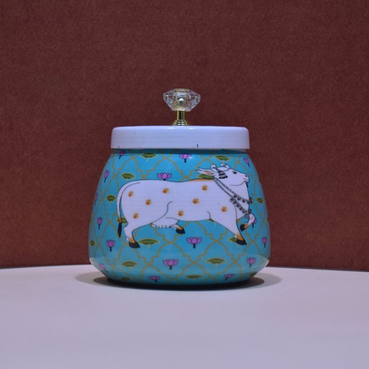 Blue Cow Dry Fruit Jar - Color: Various Available