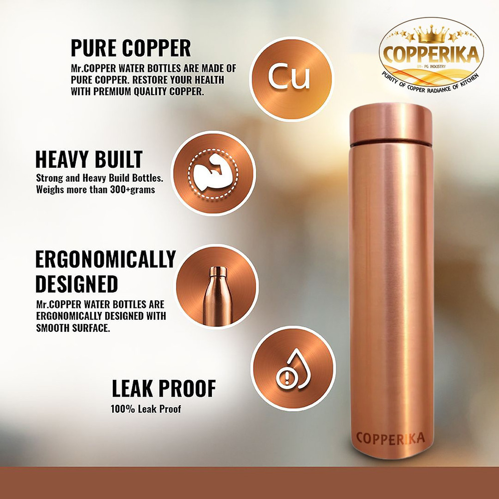 Copper Water Bottle - Color: Different Available