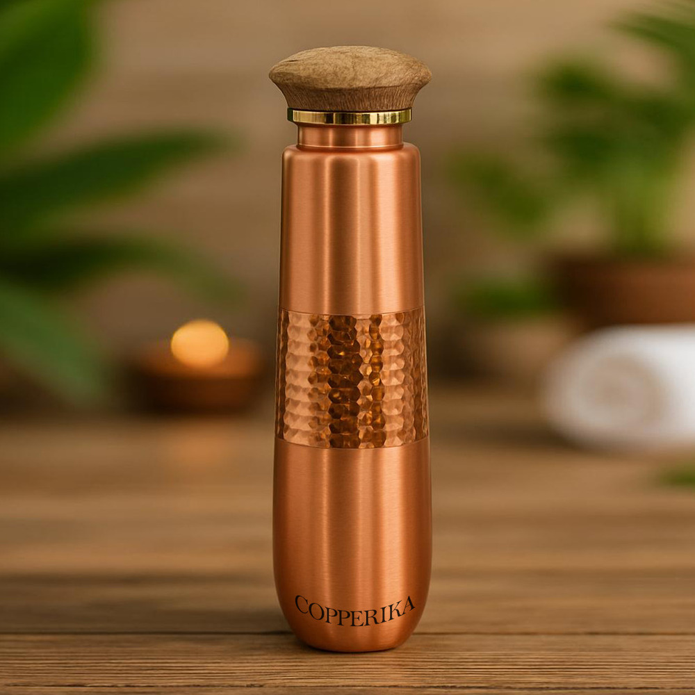Full Hammered Copper Water Bottle - Color: Different Available
