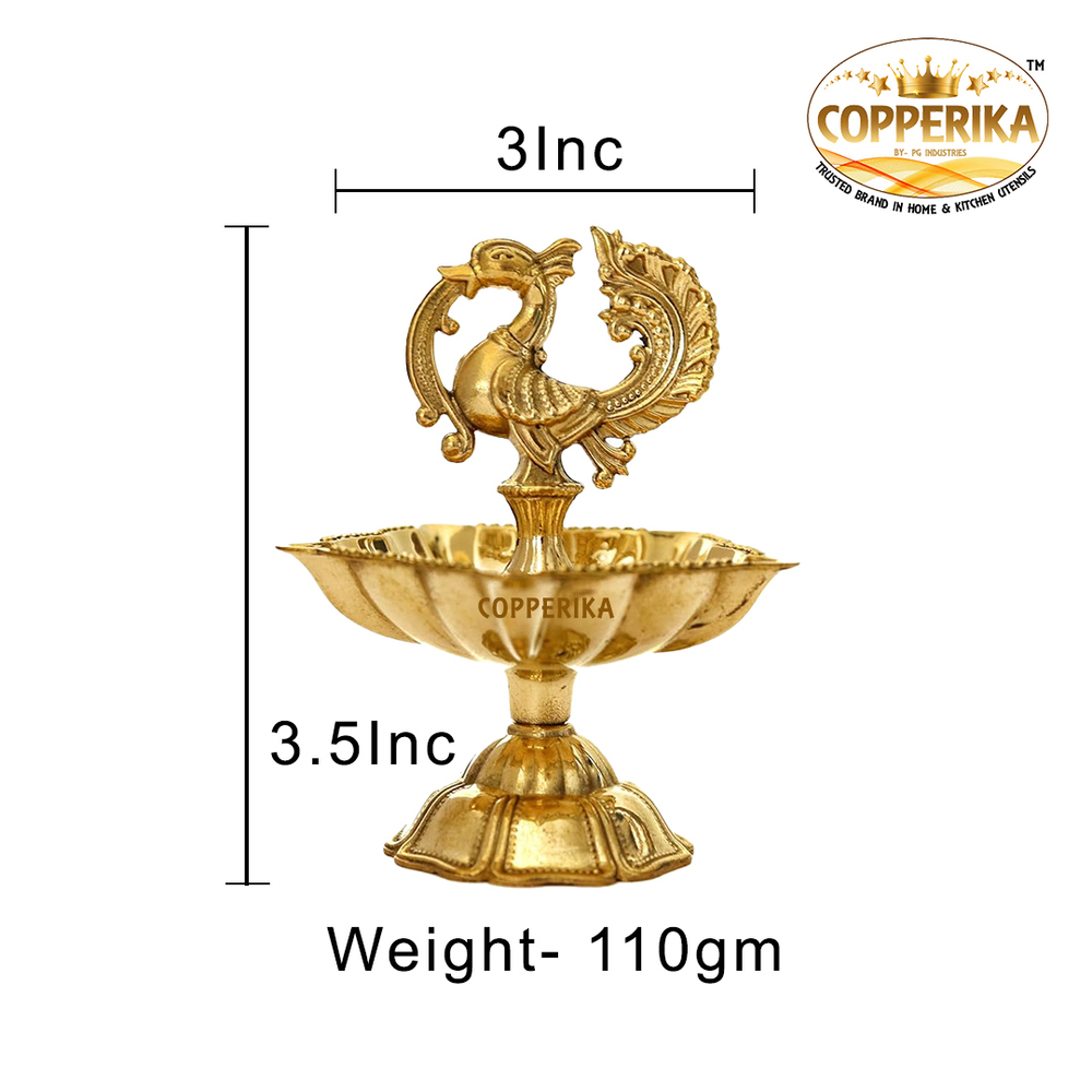 Small Peacock Diya - Color: As Per Availability