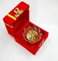 Crystal Diya With Velvet Box - Color: Various Available