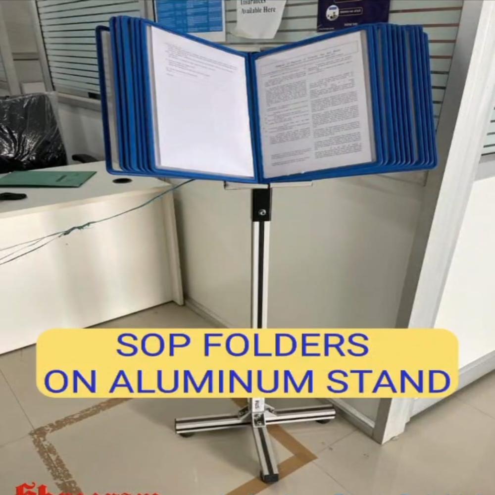 sop folders on aluminum stand
