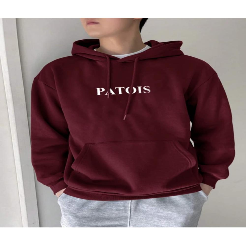 Plain Men Hoodies - Color: Maroon