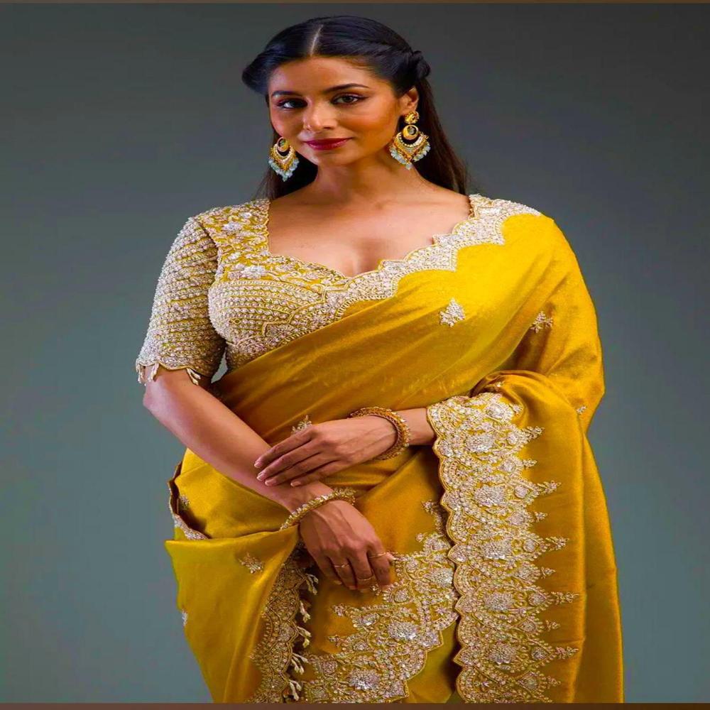 Yellow Golden Wedding Saree