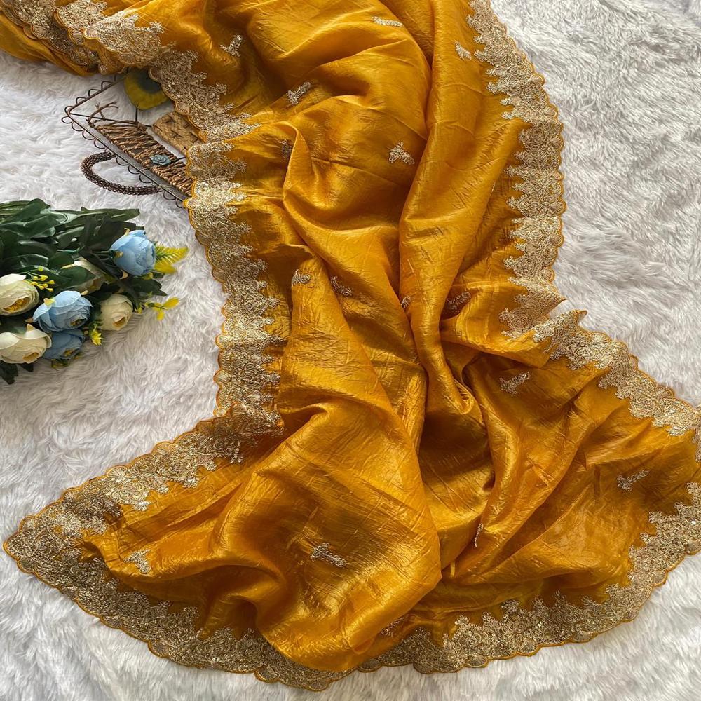 Yellow Golden Wedding Saree