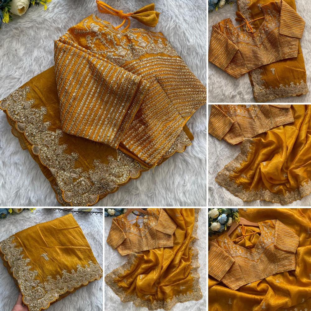 Yellow Golden Wedding Saree