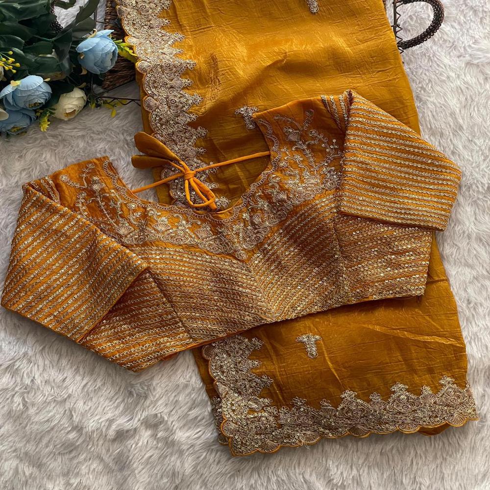 Yellow Golden Wedding Saree
