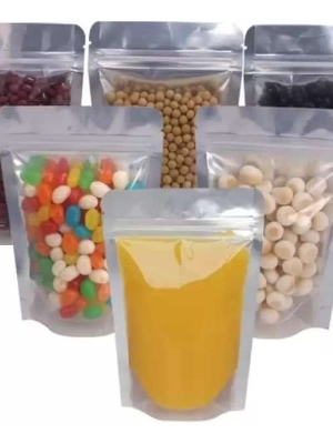 Stand Up Pouches Transperent - Color: Silver And Gold