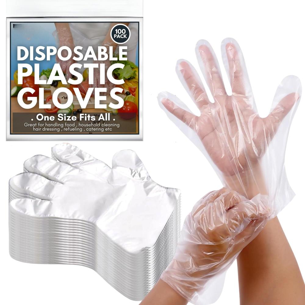 Disposable Plastic Gloves - Size: Free Size