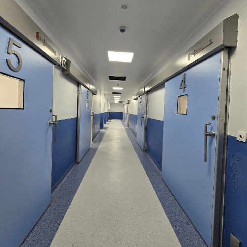 Hermetically Sealed Sliding Ot Door - Color: Blue