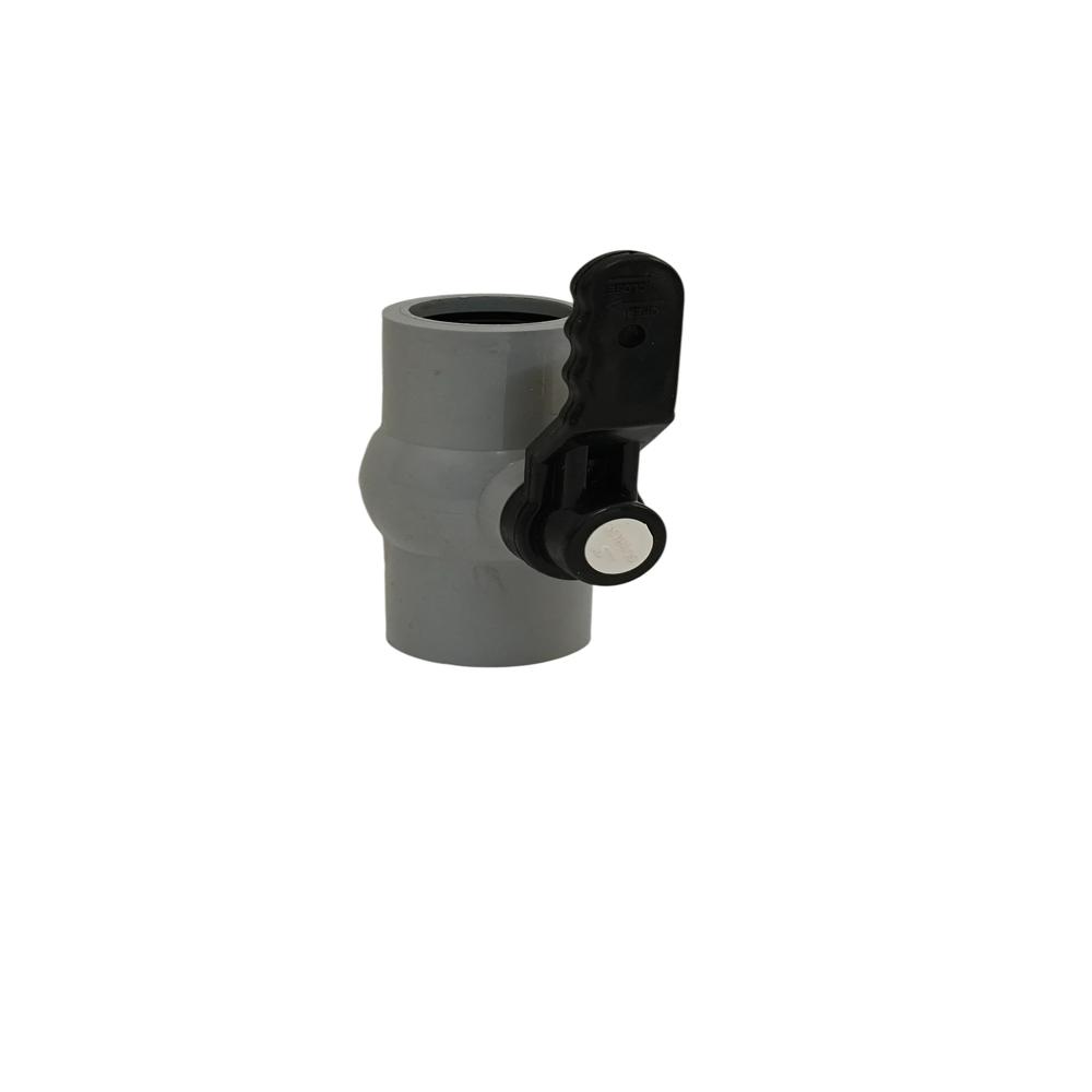 Pvc Gray Long Handle Ball Valve - Finish: Polished