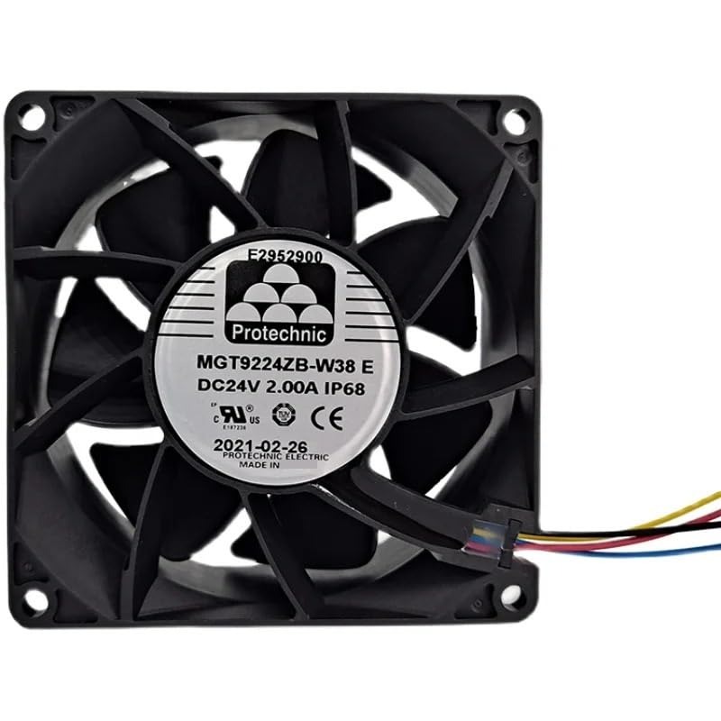 PROTECHNIC MGT9224ZB-W38 E IP68 24V DC 2.00A 9238mm 7800RPM Axial Cooling Fan