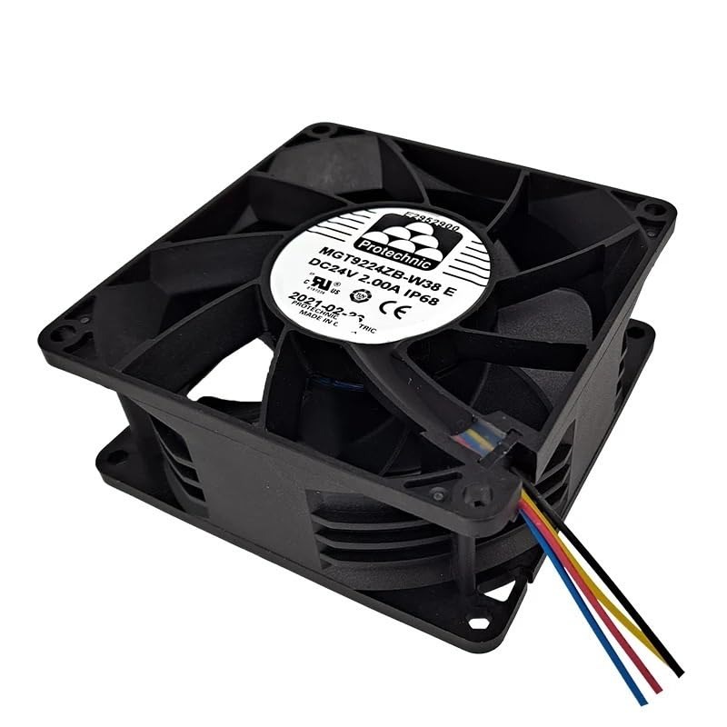 PROTECHNIC MGT9224ZB-W38 E IP68 24V DC 2.00A 9238mm 7800RPM Axial Cooling Fan
