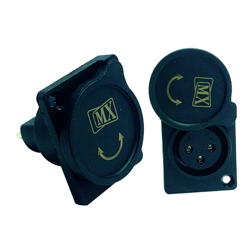 Mx 3 Pin Mic Female Connector Xlr Panel Mounting With Dust Protection Cover - Warranty: No Warranty