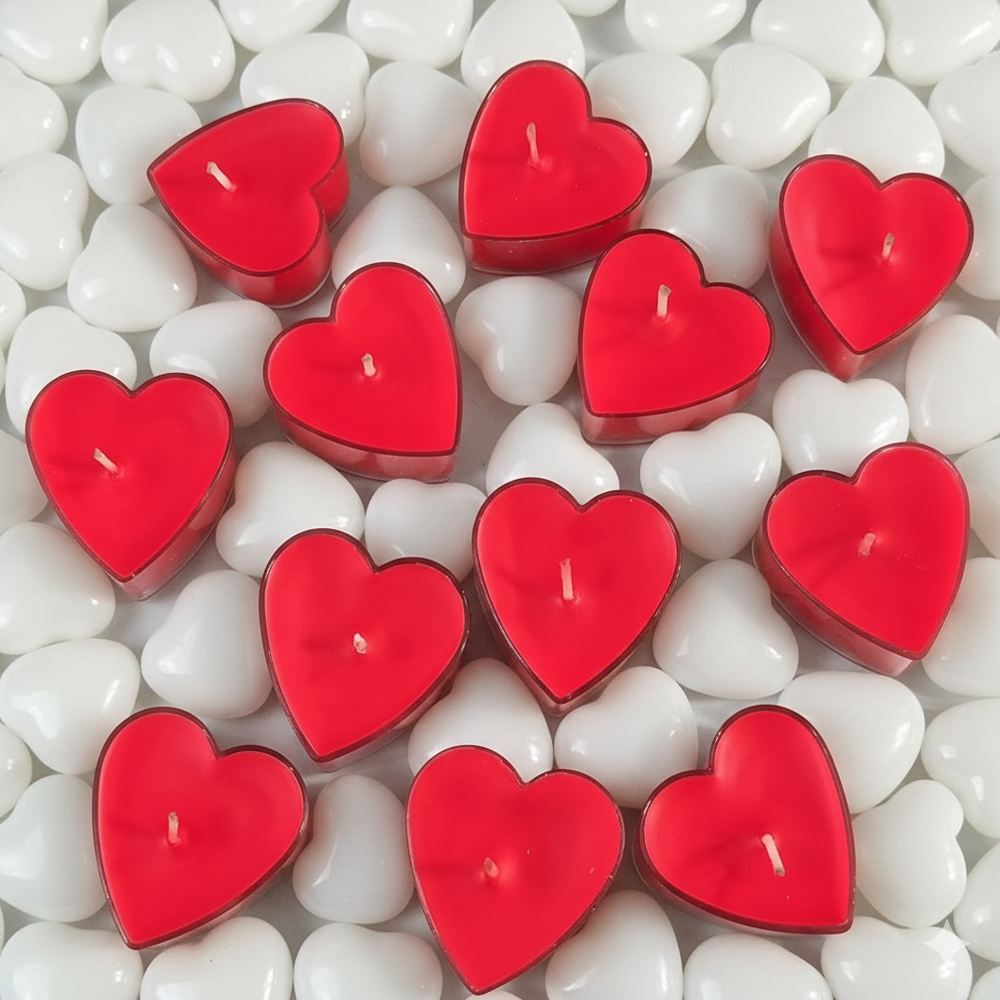 Heart Shape Tea Light - Color: Red