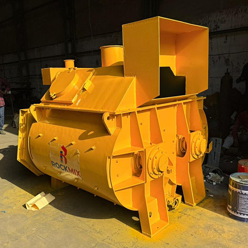 Twin Shaft Concrete Mixer - Color: Yellow