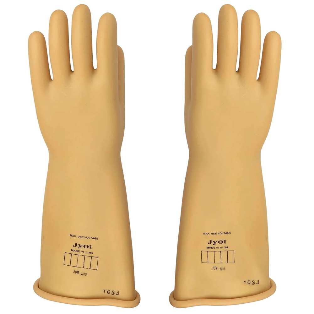 5Kv Electrical Resistant Hand Gloves - Color: Yellow